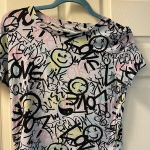 Graffiti Print Crop Top